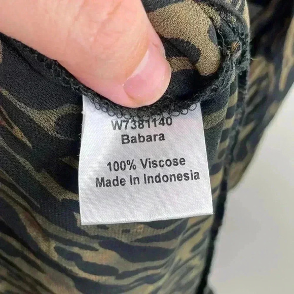 Rabens Saloner Barbara Black And Olive Green Sheer Animal Print Maxi Dress - Picture 8 of 9